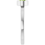 Platinum Round Natural Peridot Bezel-Set Solitaire Ring - view 9