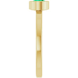 14K Gold Round Lab-Grown Emerald Bezel-Set Solitaire Ring - Yellow Gold - view 9