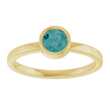 14K Gold Round Lab-Grown Alexandrite Bezel-Set Solitaire Ring - Yellow Gold - view 8