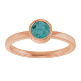 14K Gold Round Lab-Grown Alexandrite Bezel-Set Solitaire Ring - Rose Gold - view 8