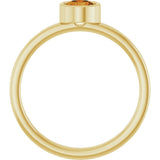 14K Gold Round Natural Citrine Bezel-Set Solitaire Ring - Yellow Gold - view 7