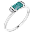 Platinum Emerald Lab-Grown Alexandrite & Natural Diamond Stackable Ring