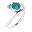 Platinum Round Lab-Grown Alexandrite Bezel-Set Solitaire Ring – 5.5mm Stones