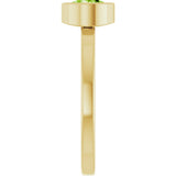 14K Gold Round Natural Peridot Bezel-Set Solitaire Ring - Yellow Gold - view 9