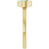14K Gold Round Natural Aquamarine Bezel-Set Solitaire Ring - Yellow Gold - view 9