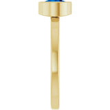 14K Gold Round Lab-Grown Blue Sapphire Bezel-Set Solitaire Ring - Yellow Gold - view 9