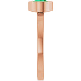 14K Gold Round Natural Emerald Bezel-Set Solitaire Ring - Rose Gold - view 9