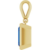 14K Gold Emerald Lab-Grown Blue Sapphire Bezel-Set Pendant - Yellow Gold - view 3