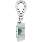 14K Gold Oval Natural Aquamarine Bezel-Set Pendant - view 3