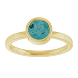 14K Gold Round Lab-Grown Alexandrite Bezel-Set Solitaire Ring - Yellow Gold - view 8