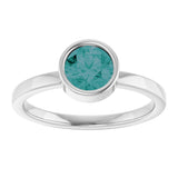 14K Gold Round Lab-Grown Alexandrite Bezel-Set Solitaire Ring - White Gold - view 8