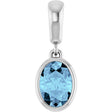 14K Gold Oval Natural Aquamarine Bezel-Set Pendant