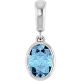 14K Gold Oval Natural Aquamarine Bezel-Set Pendant