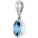 14K Gold Oval Natural Aquamarine Bezel-Set Pendant - view 2