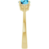10K Gold Oval Lab-Grown Diamond Accented Ring - Yellow Gold - view 4