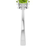 10K Gold Oval Natural Peridot & Lab-Grown Diamond Accented Ring – 6x4mm - White Gold - view 4
