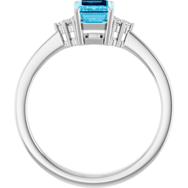 10K Gold Oval Lab-Grown Diamond Accented Ring - White Gold - view 2