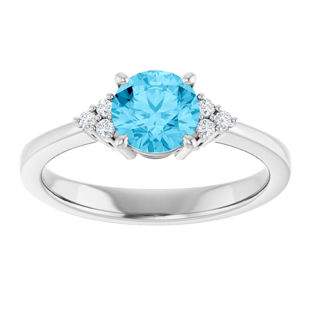 10K Gold Oval Lab-Grown Diamond Accented Ring - White Gold - view 3