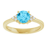 10K Gold Oval Lab-Grown Diamond Accented Ring - Yellow Gold - view 3