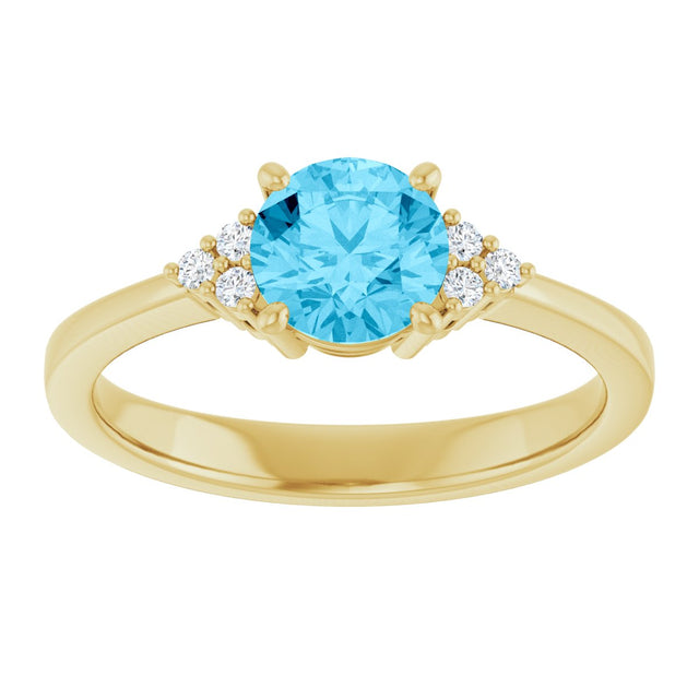 10K Gold Oval Lab-Grown Diamond Accented Ring - Yellow Gold - view 3