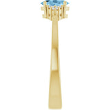 10K Gold Oval Natural Sky Blue Topaz & Lab-Grown Diamond Accented Ring – 6x4mm - Yellow Gold - view 4