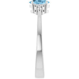 10K Gold Oval Natural Sky Blue Topaz & Lab-Grown Diamond Accented Ring – 6x4mm - White Gold - view 4