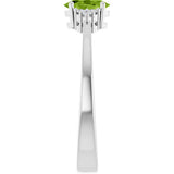 10K Gold Oval Natural Peridot & Lab-Grown Diamond Accented Ring – 6x4mm - White Gold - view 4