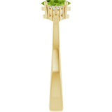 10K Gold Oval Natural Peridot & Lab-Grown Diamond Accented Ring – 6x4mm - Yellow Gold - view 4