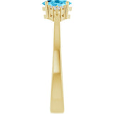 10K Gold Oval Lab-Grown Diamond Accented Ring - Yellow Gold - view 4