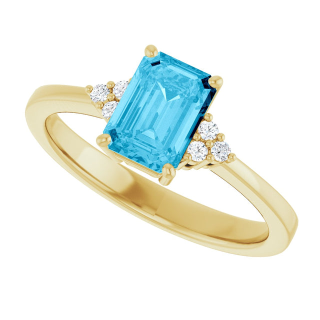 10K Gold Oval Lab-Grown Diamond Accented Ring - Yellow Gold - view 5