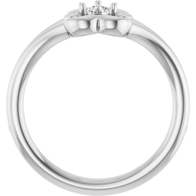 14K Gold Round Natural Diamond Youth Flower Ring - White Gold - view 7