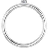 Platinum Round Natural Diamond Asymmetric Stackable Ring - view 14