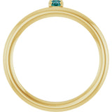 14K Gold Round Lab-Grown Alexandrite Asymmetric Stackable Ring - Yellow Gold - view 13