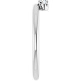 14K Gold Round Natural White Sapphire Asymmetric Stackable Ring - White Gold - view 14