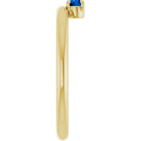 14K Gold Round Natural Blue Sapphire Asymmetric Stackable Ring - Yellow Gold - view 14