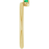 14K Gold Round Lab-Grown Emerald Asymmetric Stackable Ring - Yellow Gold - view 14