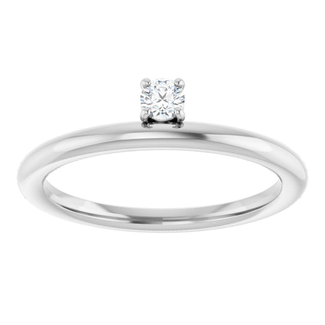 Platinum Round Natural Diamond Asymmetric Stackable Ring - view 15