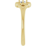 14K Gold Round Natural Diamond Youth Flower Ring - Yellow Gold - view 9