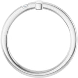 14K Gold Round Natural White Sapphire Youth Sideways Cross Ring - White Gold - view 6