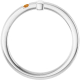 14K Gold Round Natural Citrine Youth Sideways Cross Ring - White Gold - view 6