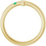 14K Gold Round Lab-Grown Emerald Youth Sideways Cross Ring - Yellow Gold - view 7