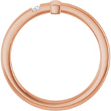14K Gold Round Natural White Sapphire Youth Sideways Cross Ring - Rose Gold - view 7