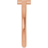 14K Gold Round Natural White Sapphire Youth Sideways Cross Ring - Rose Gold - view 9