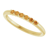 14K Gold Round Natural Citrine Accented Stackable Ring - Yellow Gold - view 10