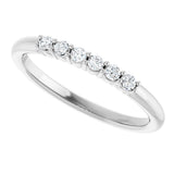 Platinum Round Natural Diamond Accented Stackable Ring - view 10