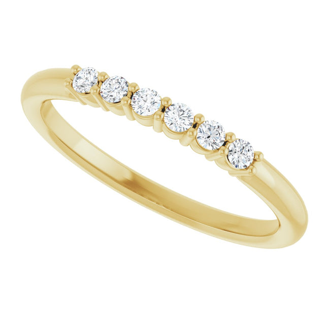 14K Gold Round Natural Diamond Accented Stackable Ring - Yellow Gold - view 10