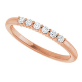 14K Gold Round Natural Diamond Accented Stackable Ring - Rose Gold - view 10