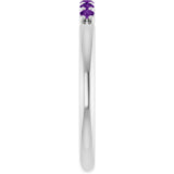 Platinum Round Natural Amethyst Accented Stackable Ring - view 9