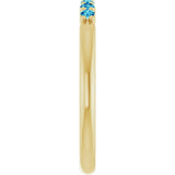 14K Gold Round Natural Blue Zircon Accented Stackable Ring - Yellow Gold - view 9