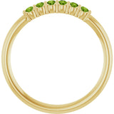 14K Gold Round Natural Peridot Accented Stackable Ring - Yellow Gold - view 7